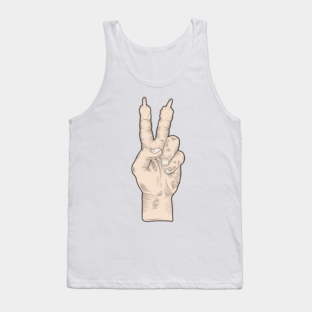 Peace Sign Finger Tank Top by mynameissavage